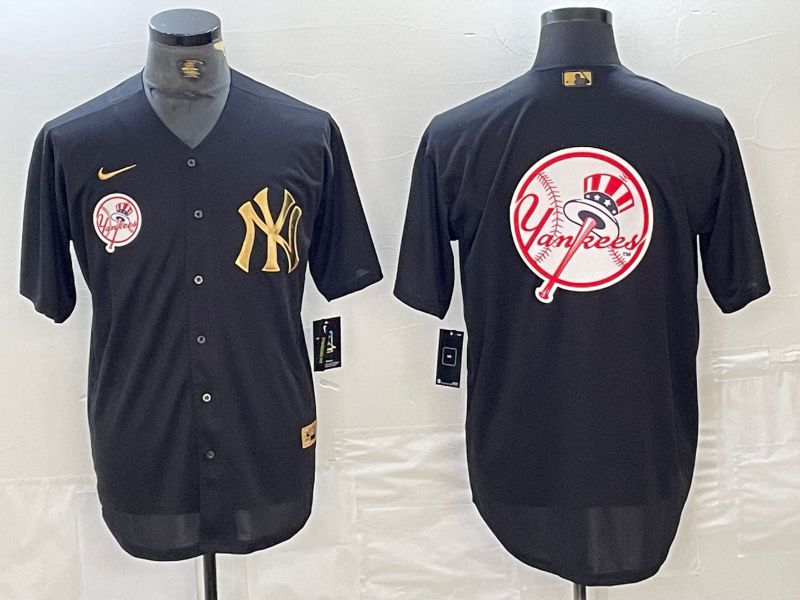 Men New York Yankees Blank Black gold 4 th generation Nike 2024 MLB Jersey style 6